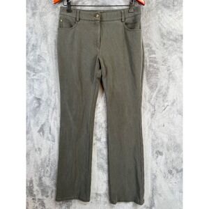 Akris Trouser Pants Womens 8 30x31 Wool Blend Olive Green Stretch Straight